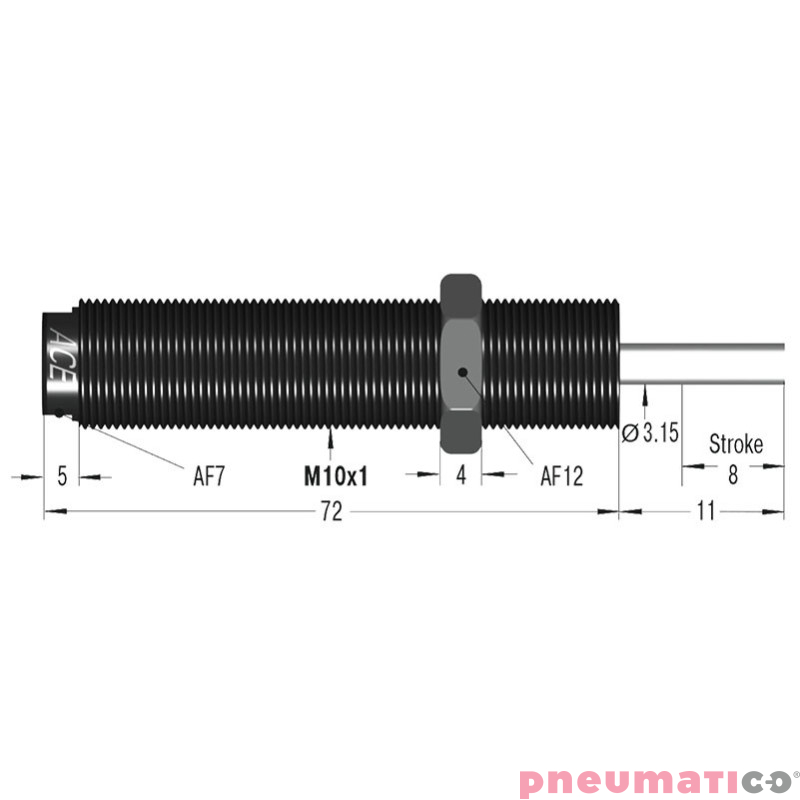 SC25EUM-5 Amortyzator przemysłowy ACE samonastawny skok 8mm ME (max) 5 kg SC25EUM-5 Amortyzator przemysłowy ACE samonastawny skok 8mm ME (max) 5 kg