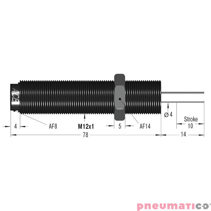 SC75EUM-5 Amortyzator przemysłowy ACE samonastawny skok 10mm ME (max) 8 kg SC75EUM-5 Amortyzator przemysłowy ACE samonastawny skok 10mm ME (max) 8 kg