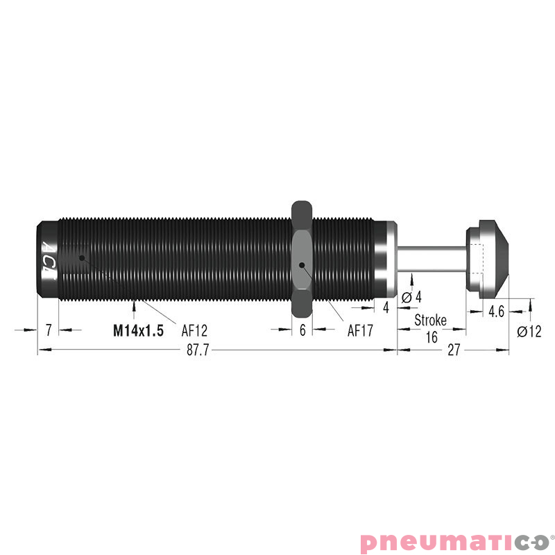 Amortyzator przemysłowy samonastawny skok 16mm SC190EUM-1 ACE Amortyzator przemysłowy samonastawny skok 16mm SC190EUM-1 ACE