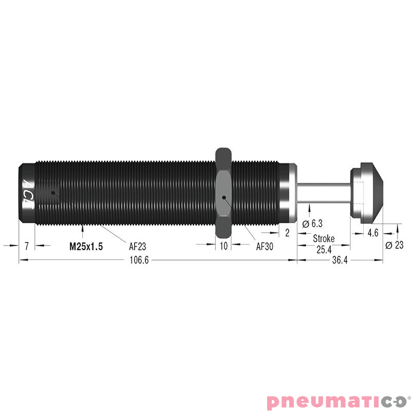 Amortyzator przemysłowy samonastawny skok 25,4mm SC650EUM-1 ACE Amortyzator przemysłowy samonastawny skok 25,4mm SC650EUM-1 ACE