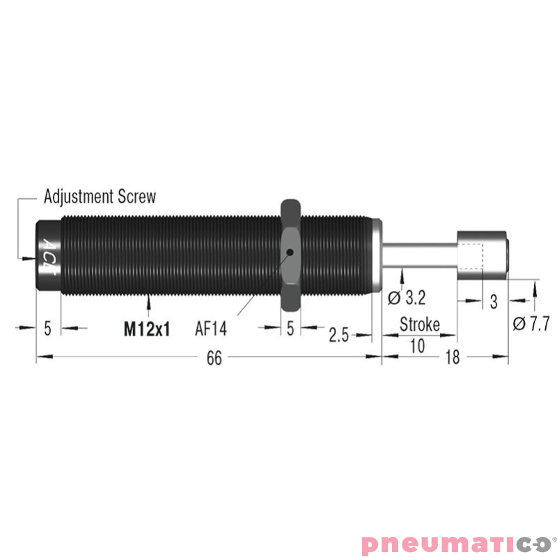 Amortyzator przemysłowy nastawny skok 10,2mm MA35EUM ACE Amortyzator przemysłowy nastawny skok 10,2mm MA35EUM ACE