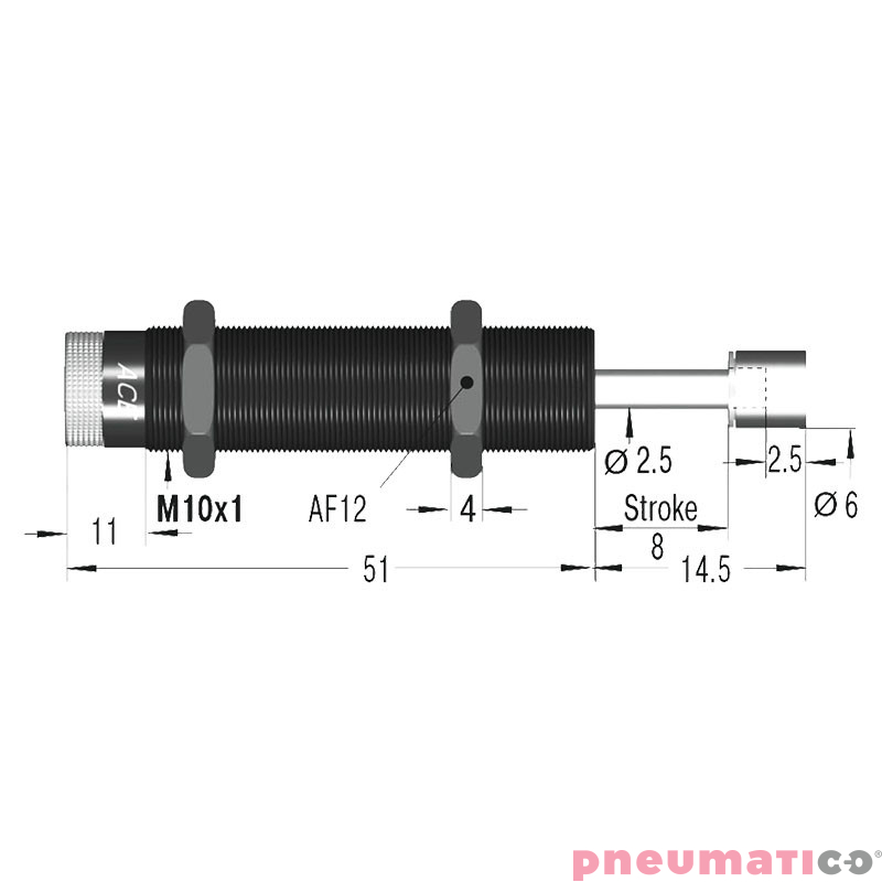 Amortyzator przemysłowy nastawny skok 8mm FA1008VD-B ACE Amortyzator przemysłowy nastawny skok 8mm FA1008VD-B ACE