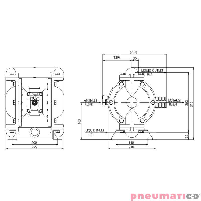 Pompa membranowa YAMADA G25AN00 1" ATEX Pompa membranowa YAMADA G25AN00 1" ATEX