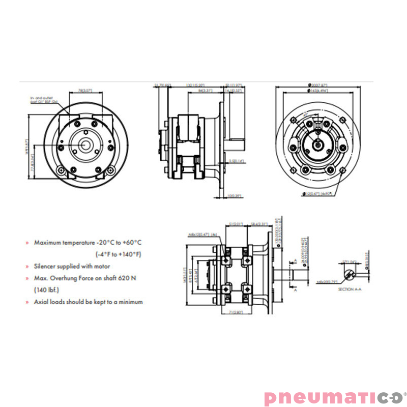 Silnik pneumatyczny GLOBE AIRMOTORS VS8C (A15008500) Silnik pneumatyczny GLOBE AIRMOTORS VS8C (A15008500)