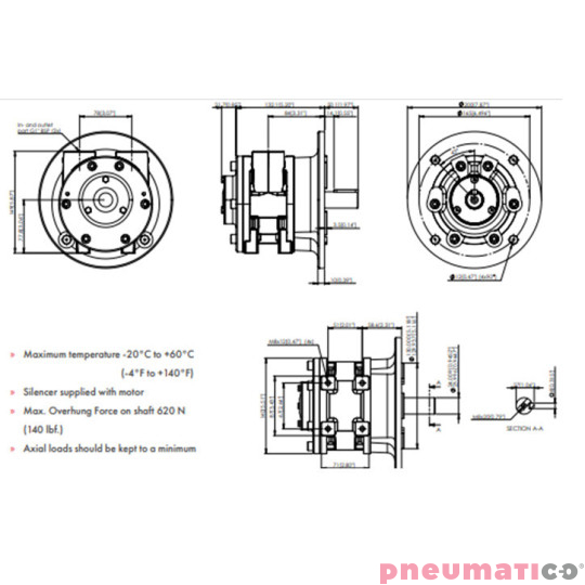 Silnik pneumatyczny GLOBE AIRMOTORS VS8C (A15008500) Silnik pneumatyczny GLOBE AIRMOTORS VS8C (A15008500)