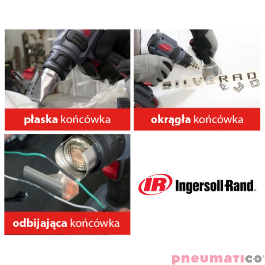 Bezprzewodowa opalarka akumulatorowa Ingersoll Rand H3111-K1-EU - rodzaje dysz w zestawie Bezprzewodowa opalarka akumulatorowa Ingersoll Rand H3111-K1-EU - rodzaje dysz w zestawie