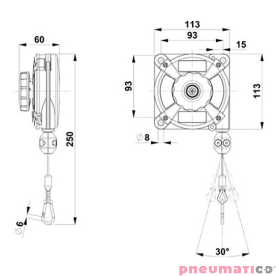 Balanser linkowy 621 ZECA 1-2kg 1600mm Balanser linkowy 621 ZECA 1-2kg 1600mm