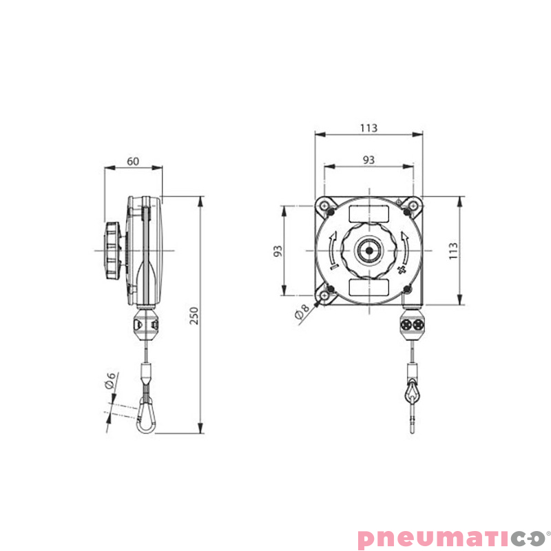 Balanser linkowy 622 ZECA 2-3kg 1600mm