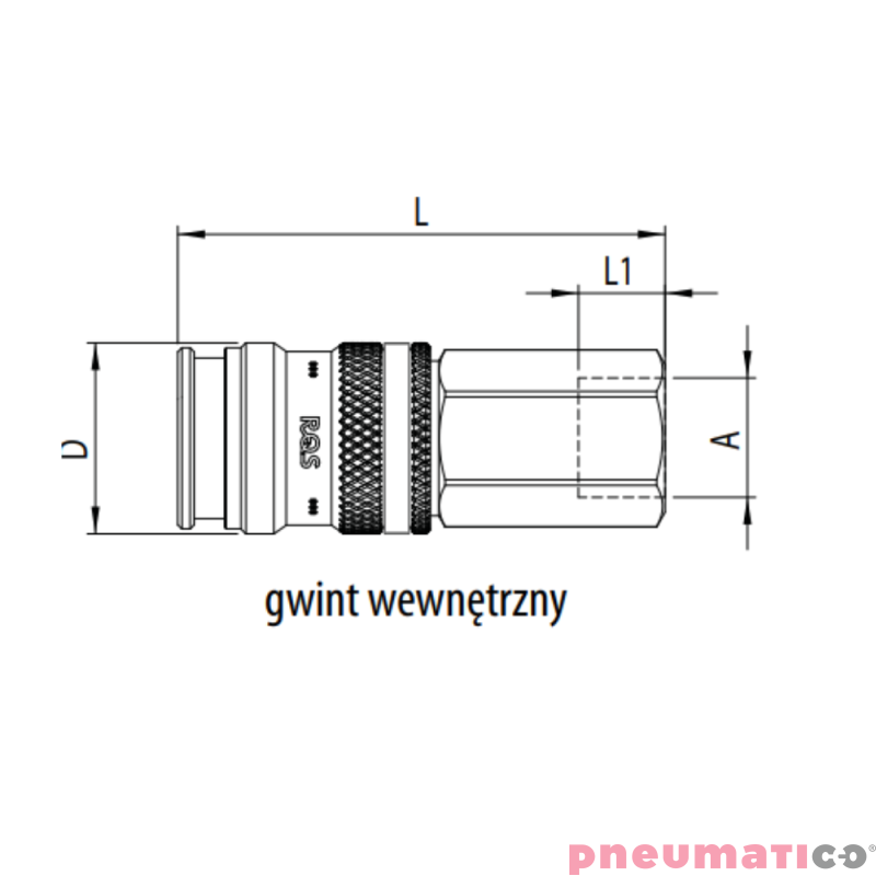 Szybkozłącze żeńskie z gw. wew Typ 225 IW 1/2" RQS 225KAIW21SPN