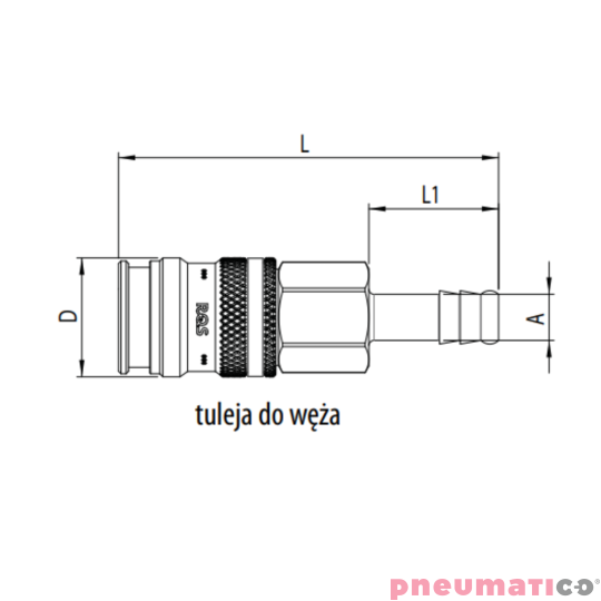 Szybkozłącze żeńskie na wąż typ 225 KATF 13 mm RQS 225KATF13SPN