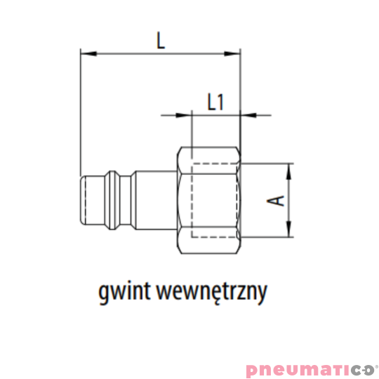Złącze męskie RQS gw. wew. typ 225SFIW 1/8" 225SFIW10SXN