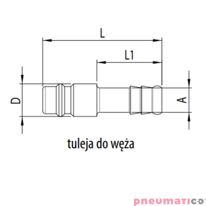 Złącze męskie na wąż typ 225KA DN7.8 9 mm RQS 225SFTF09SXN