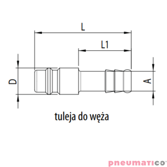 Złącze męskie na wąż typ 225KA DN7.8 6 mm RQS 225SFTF06SXN