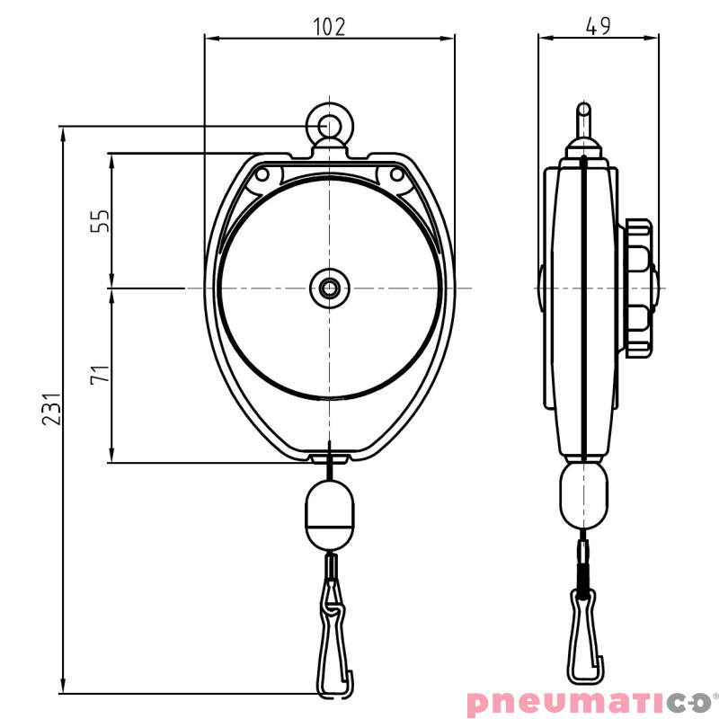 Balanser linkowy TW-06R TIGON 0,2-0,6 kg 1500mm Balanser linkowy TW-06R TIGON 0,2-0,6 kg 1500mm