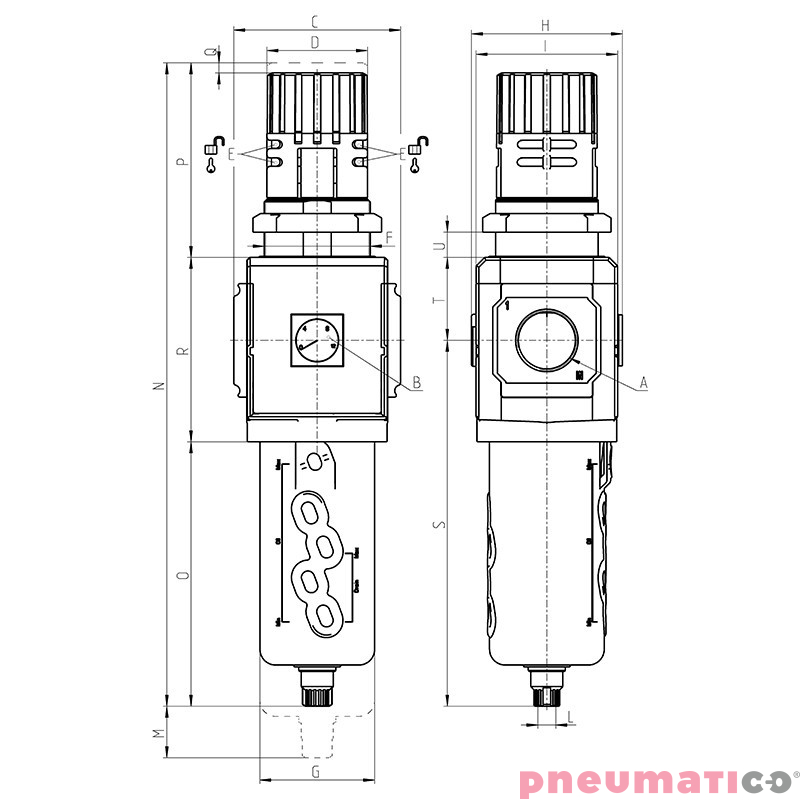 Filtro-reduktor serii MX G1" 0,5-10 bar z automatycznym spustem kondensatu i manometrem 25mm CAMOZZI MX3-1-FR0304 Filtro-reduktor serii MX G1" 0,5-10 bar z automatycznym spustem kondensatu i manometrem 25mm CAMOZZI MX3-1-FR0304