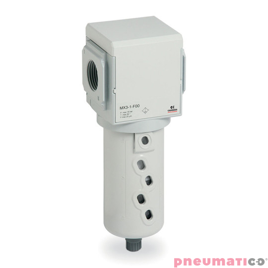 Filtr powietrza serii MX G1" z półautomatycznym spustem kondensatu 25 μm Camozzi MX3-1-F00