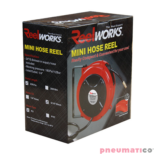 Zwijadło pneumatyczne REEL WORKS L7107073 12x8mm 7m Zwijadło pneumatyczne REEL WORKS L7107073 12x8mm 7m