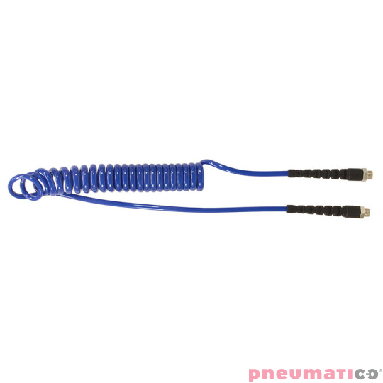 Wąż spiralny PU 6.3x9.5mm 7.5m z obrotową końcówką gw.zew. 1/4" PU10/075/DV Wąż spiralny PU 6.3x9.5mm 7.5m z obrotową końcówką gw.zew. 1/4" PU10/075/DV