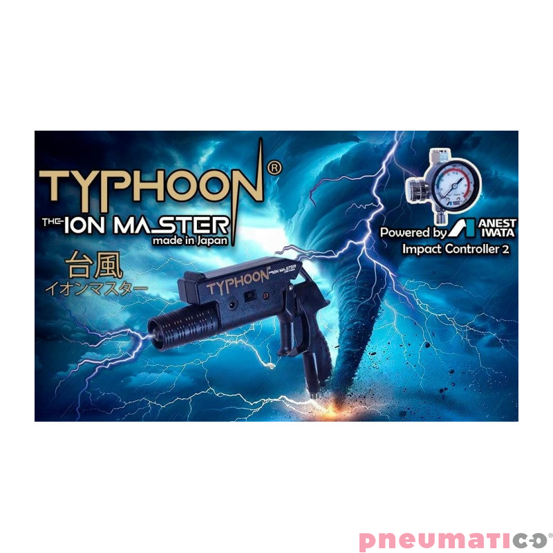 Pistolet jonizujący antystatyczny jonizujący TYPHOON ION MASTER do lakierowania ANEST IWATA + manometr