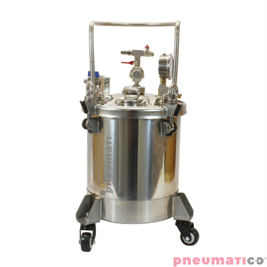 Zbiornik ciśnieniowy do malowania nierdzewny 20L bez mieszadła Agregat malarski ZB20SS Pneumatico Tank / Węże / Pistolet EXPERT HP dysza 2,5 mm