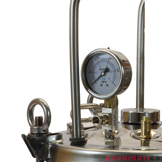 Zbiornik ciśnieniowy do malowania nierdzewny 40L bez mieszadła Agregat malarski ZB40SS Pneumatico Tank / Węże / Pistolet EXPERT HP dysza 1,8 mm