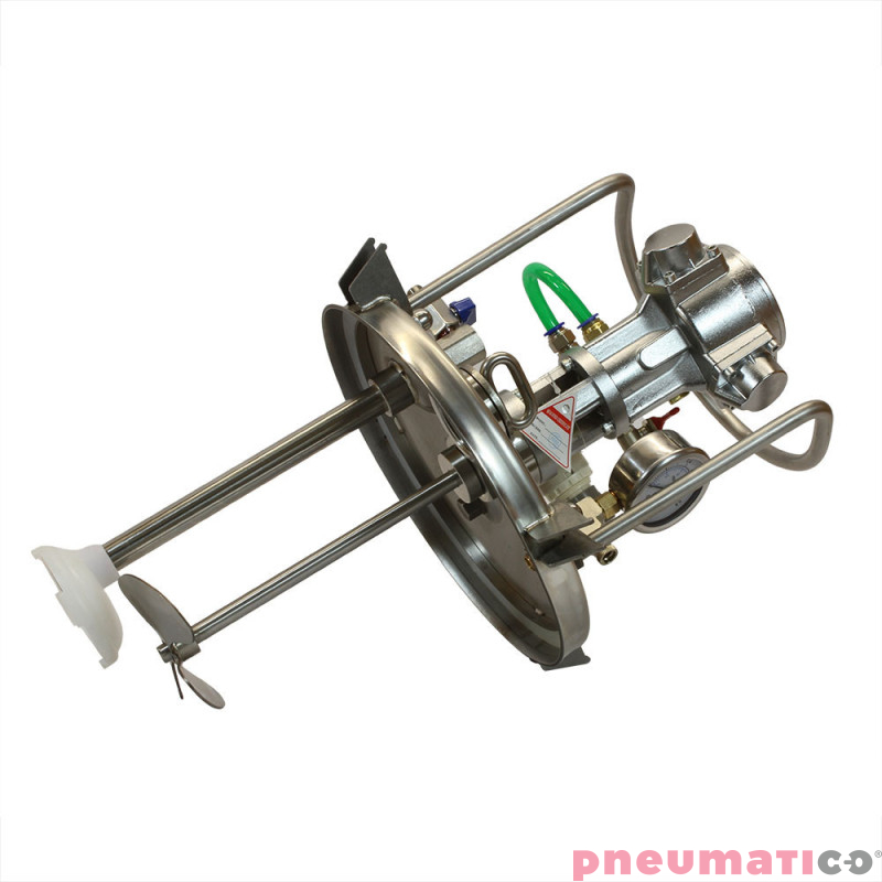 Zbiornik ciśnieniowy do natrysku nierdzewny 20L z mieszadłem Agregat malarski MP20SS-W5 Pneumatico Tank / Węże / Pistolet EXPERT HP dysza 1,4 mm