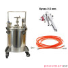 Zbiornik ciśnieniowy do malowania nierdzewny 40L bez mieszadła Agregat malarski ZB40SS Pneumatico Tank / Węże / Pistolet EXPERT HP dysza 2,5 mm