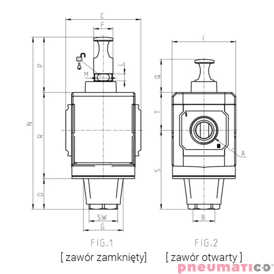 Zaw&oacute;r odcinająco-odpowietrzający ręczny G3/4" 3/2 seria MX Camozzi MX3-34-V01