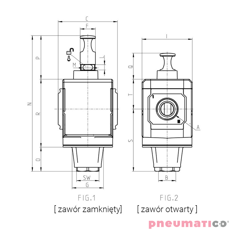 Zaw&oacute;r odcinająco-odpowietrzający ręczny G1/2" 3/2 seria MX Camozzi MX2-12-V01