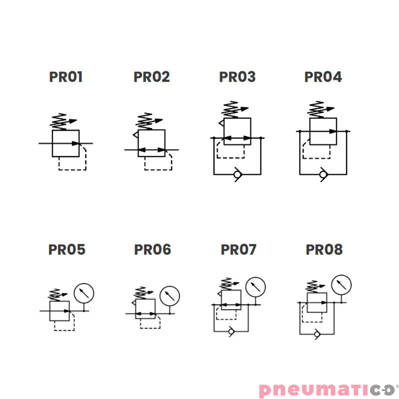 Reduktor ciśnienia G1/2" seria MX 0,5-10 bar bez manometu Camozzi MX2-12-R000