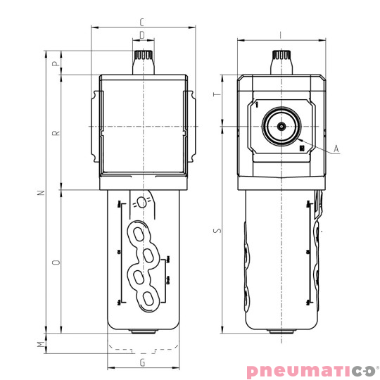Naolejacz powietrza / smarownica seria MX G1/2" Camozzi MX2-12-L00