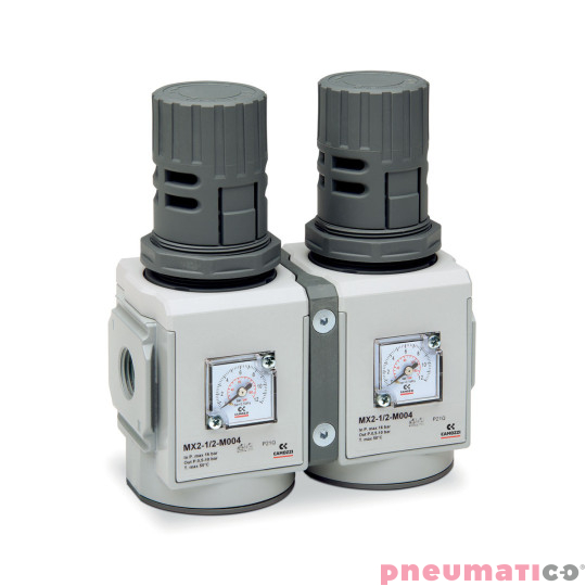 Modułowy reduktor ciśnienia G1/2" seria MX 0-4 bar z manometrem Camozzi MX2-12-M402