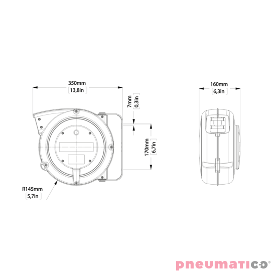 Zwijacz kablowy klasy przemysłowej 15m Zeca 4315 bez wtyczki i gniazda IP42 Zwijacz kablowy klasy przemysłowej 15m Zeca 4315 bez wtyczki i gniazda IP42