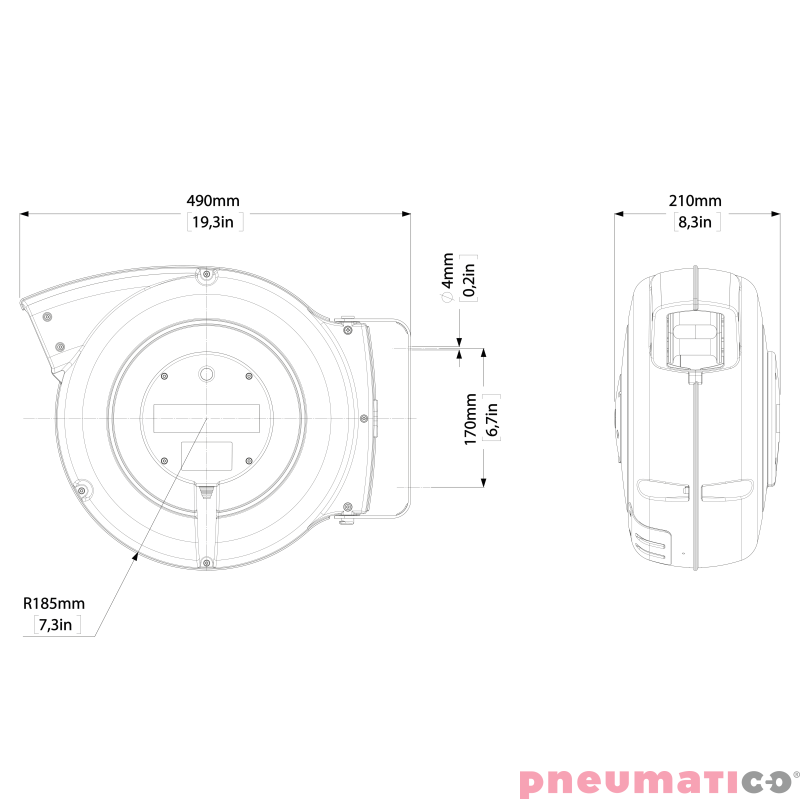 Profesjonalne zwijadło pneumatyczne 12x8mm ZECA 805/8 16m KPU