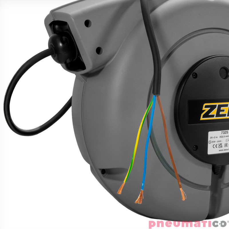 Przemysłowy zwijak kablowy 3Gx2,5mm² ZECA 7325 RNF 19m
