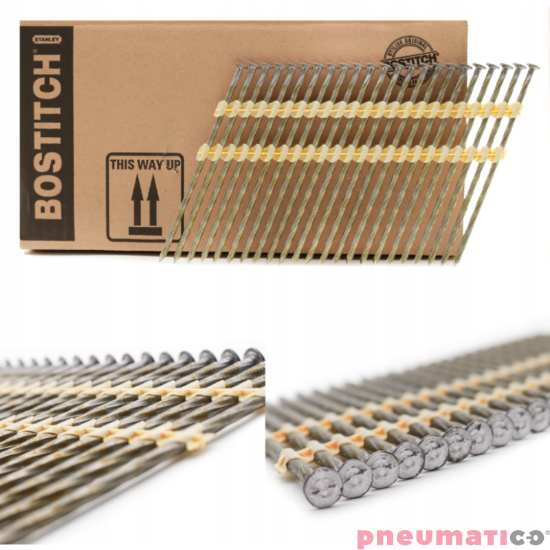 Gwoździe łączone plastikiem STANLEY BOSTITCH KB 3.8/130 czarne skrętne 1op.- 1.288szt.