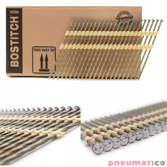 Gwoździe łączone plastikiem STANLEY BOSTITCH KB 3.8/130 czarne skrętne 1op.- 1.288szt.