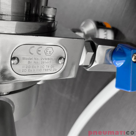 Mieszadło pneumatyczne do kontaktu z żywnością z włącznikiem nożnym Pneumatico 2VMSOLR