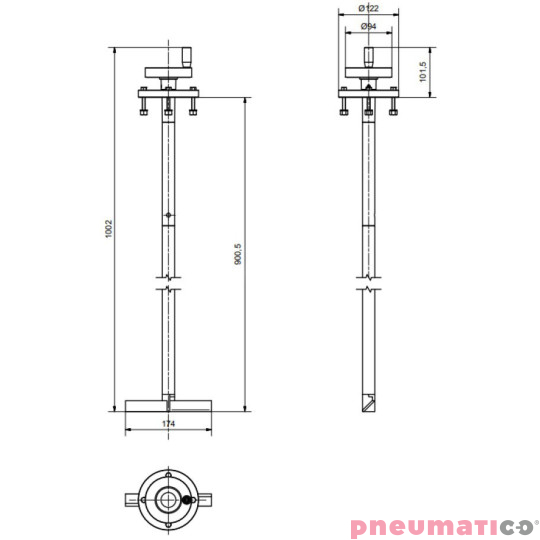Mieszadło ręczne na zbiorniki Mauser/IBC AQUA ADAGMP09 Mieszadło ręczne na zbiorniki Mauser/IBC AQUA ADAGMP09