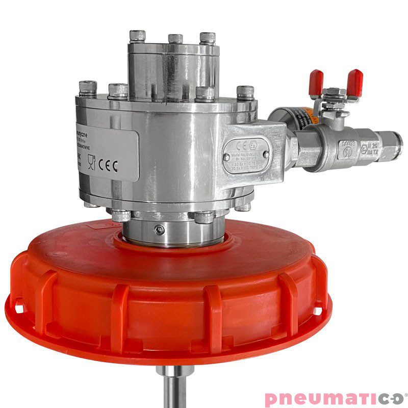 Mieszadło pneumatyczne do kontaktu z żywnością INOX ATEX Pneumatico 4VMLOLR-IBC