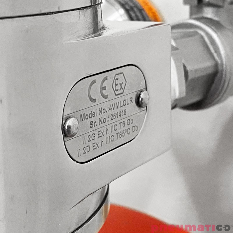 Mieszadło pneumatyczne do kontaktu z żywnością INOX ATEX Pneumatico 4VMLOLR-IBC