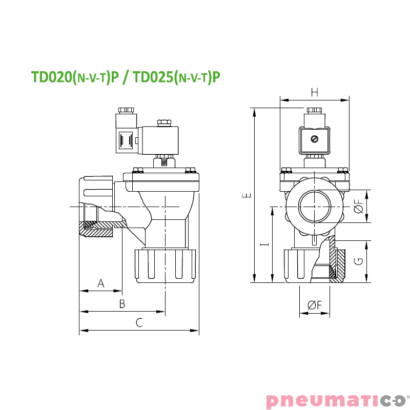 Zawór impulsowy kątowy TURBO DP25 / TD025 1" NC z cewką + złącza FP25024AC DP25024DC Zawór impulsowy kątowy TURBO DP25 / TD025 1" NC z cewką + złącza FP25024AC DP25024DC