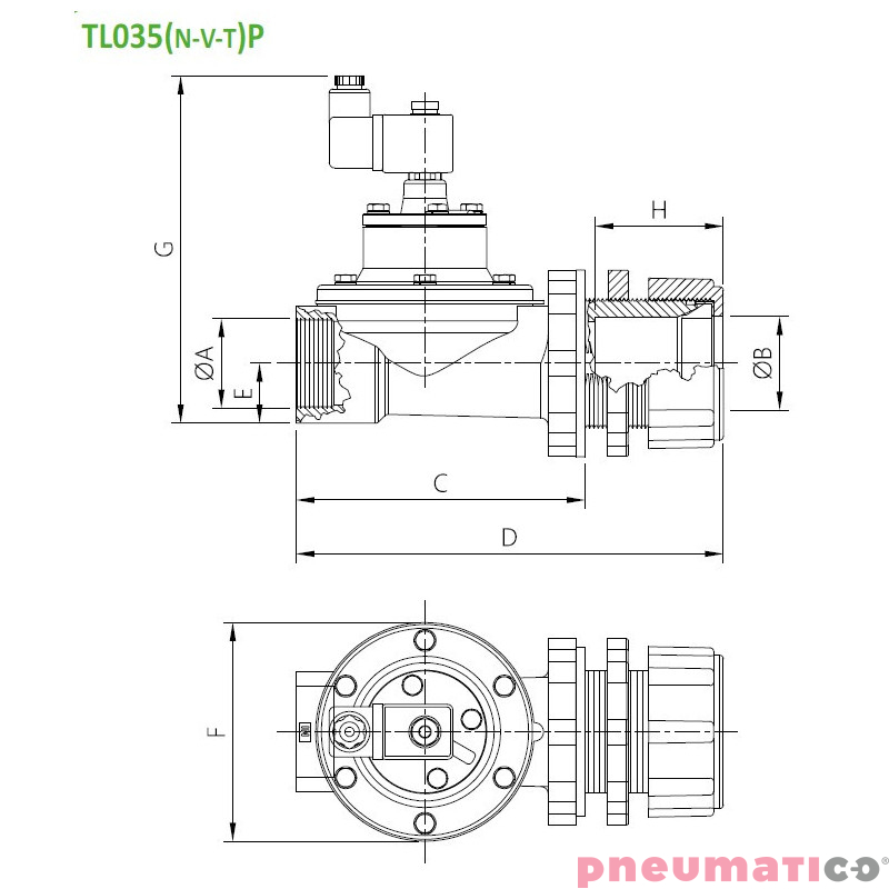 Zawór impulsowy prosty TURBO FD35 / TL025 1 1/2" NC z cewką FDP35024DC TL035024DC Zawór impulsowy prosty TURBO FD35 / TL025 1 1/2" NC z cewką FDP35024DC TL035024DC