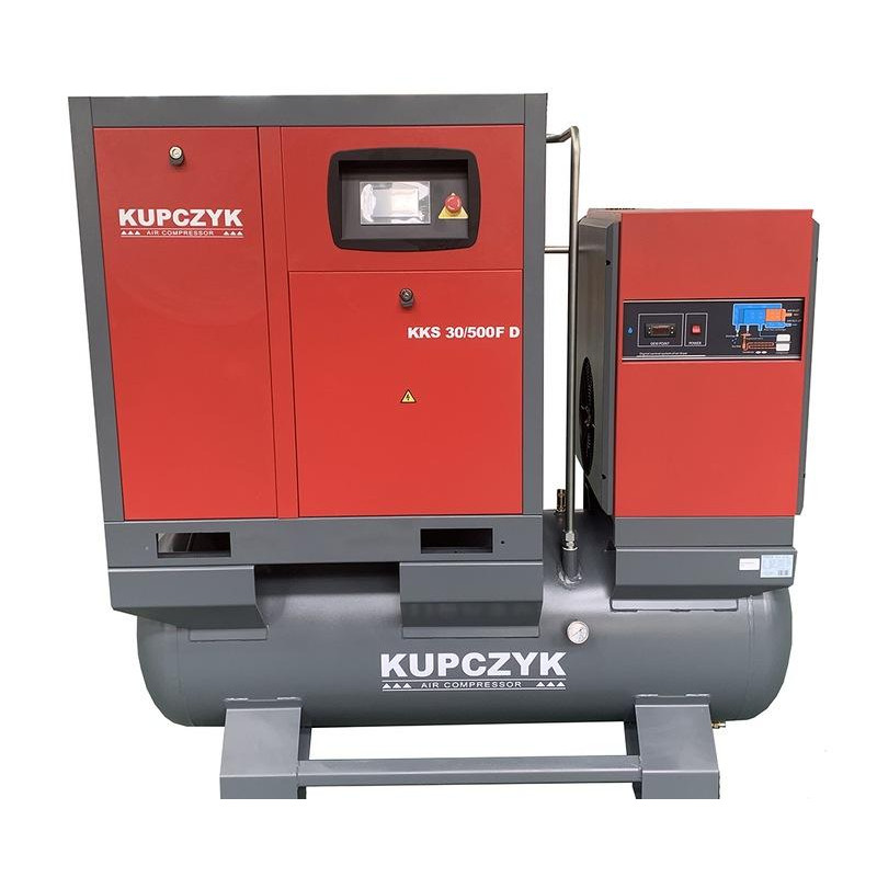 Kompresor śrubowy Kupczyk KKS 30/500 FD 3000 l/min 22 KW Falownik Osuszacz