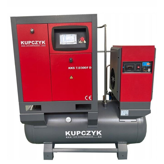 Kompresor śrubowy Kupczyk KKS 7,5/300 FD 5,5 KW 10 bar Falownik Osuszacz Kompresor śrubowy Kupczyk KKS 7,5/300 FD 5,5 KW 10 bar Falownik Osuszacz