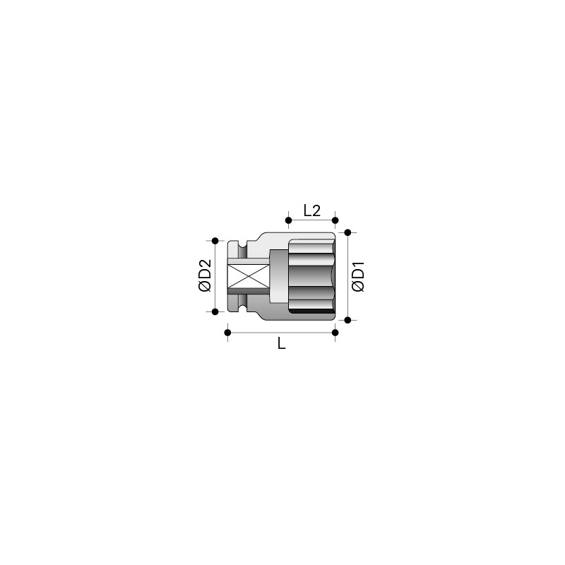 Nasadka udarowa iskrobezpieczna ATEX Red Rooster DO2012-0-024-EX 24mm &frac12;"