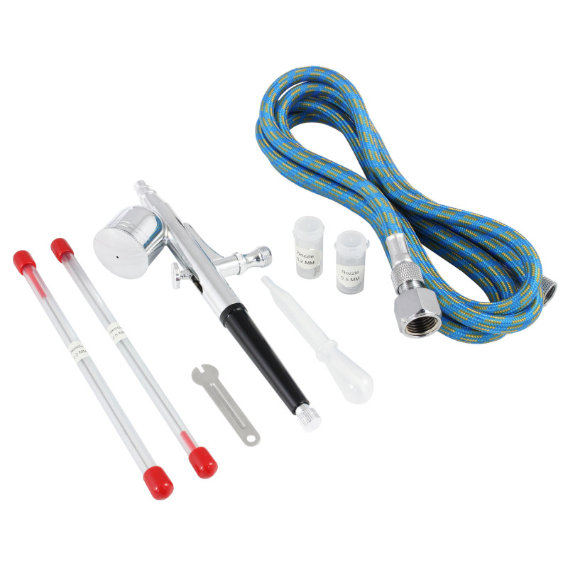 Aerograf BD130-KIT 0.2/0.3/0.5mm czarny 8ml regulacja + osprzęt