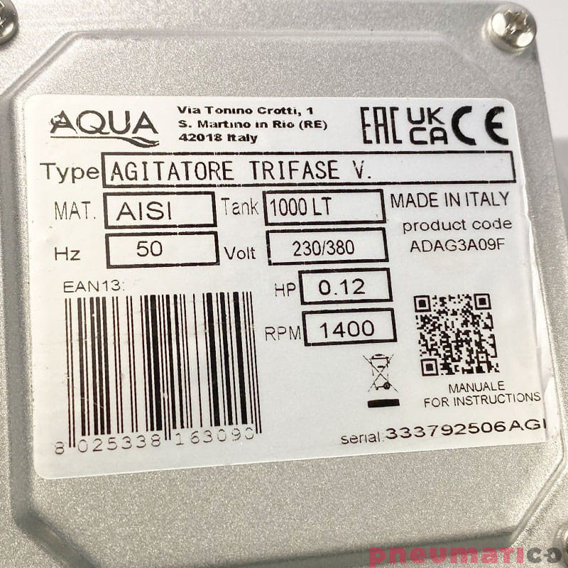 Mieszadło elektryczne do przydomowych oczyszczalni ściek&oacute;w AQUA ADAG3A09F
