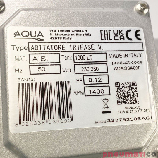 Mieszadło elektryczne do przydomowych oczyszczalni ściek&oacute;w AQUA ADAG3A09F