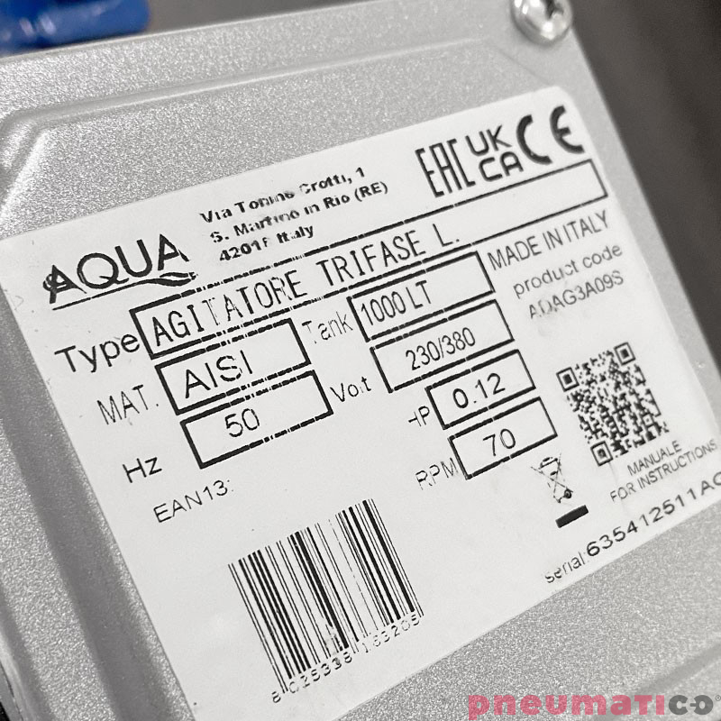 Mieszadło elektryczne wolnoobrotowe do przydomowych oczyszczalni ścieków AQUA ADAG3A09S Mieszadło elektryczne wolnoobrotowe do przydomowych oczyszczalni ścieków AQUA ADAG3A09S